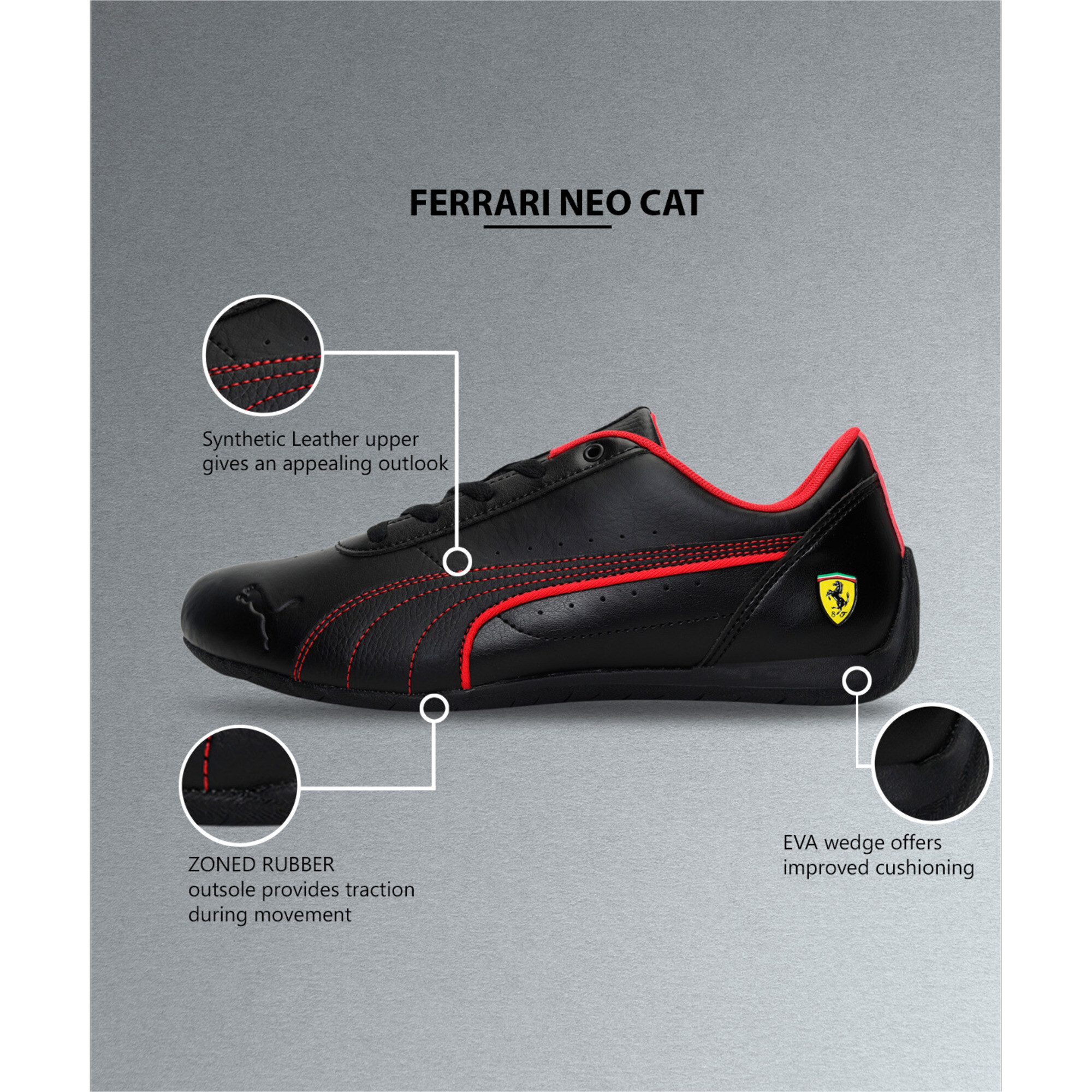 Puma Scuderia Ferrari Neo Cat Motorsport Shoes, Black, Size 47, Shoes