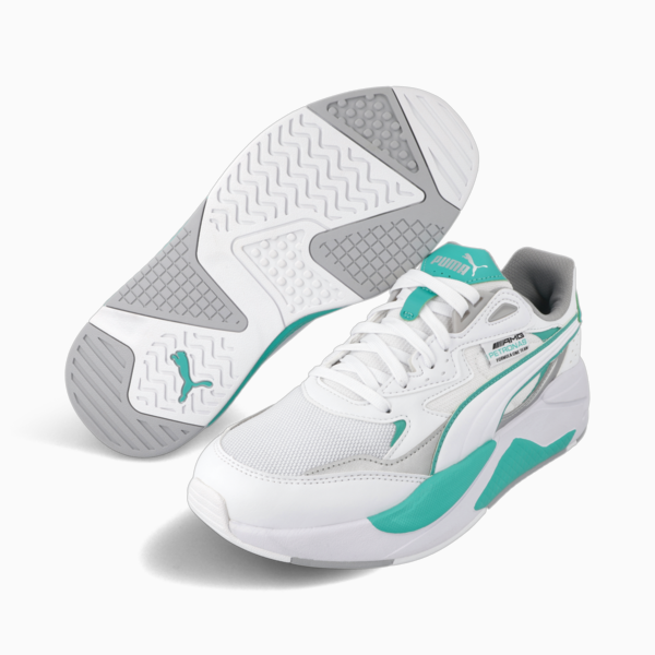 Mercedes F1 X-Ray Speed Motorsport Shoes, Puma White-Spectra Green, large-ZAF