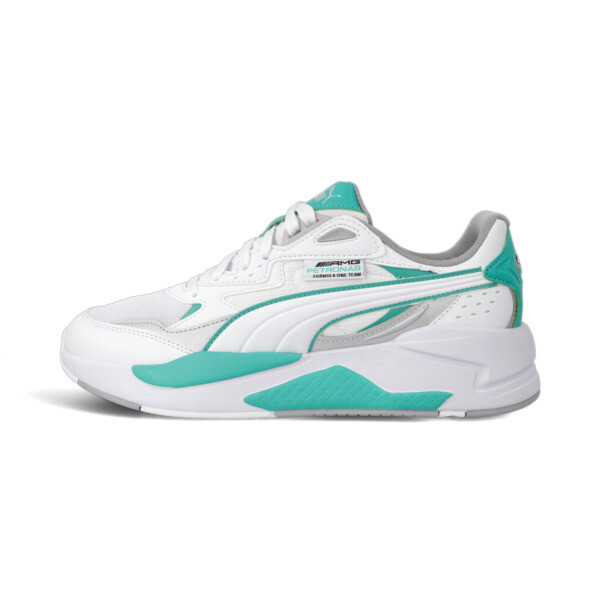 Mercedes F1 X-Ray Speed Motorsport Shoes, Puma White-Spectra Green, large-ZAF