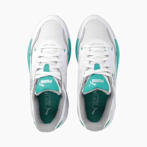 Mercedes F1 X-Ray Speed Motorsport Shoes, Puma White-Spectra Green, large-ZAF
