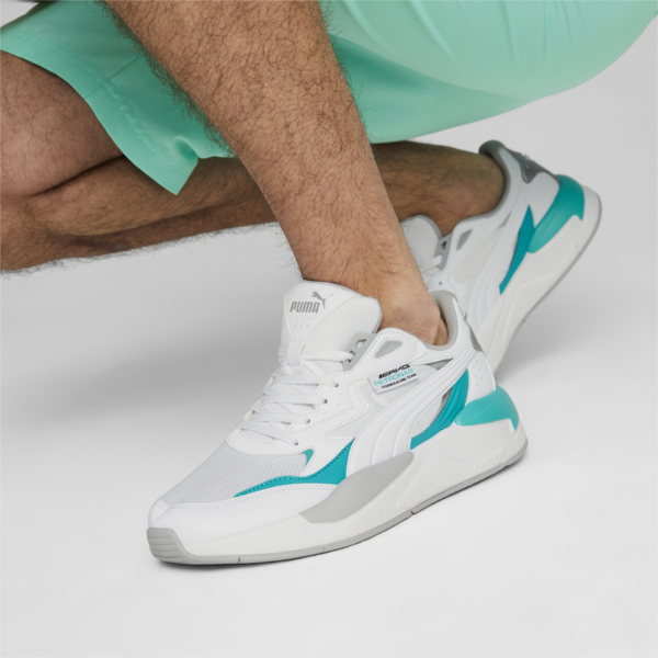 Mercedes F1 X-Ray Speed Motorsport Shoes, PUMA White-Spectra Green-PUMA Silver, large-ZAF