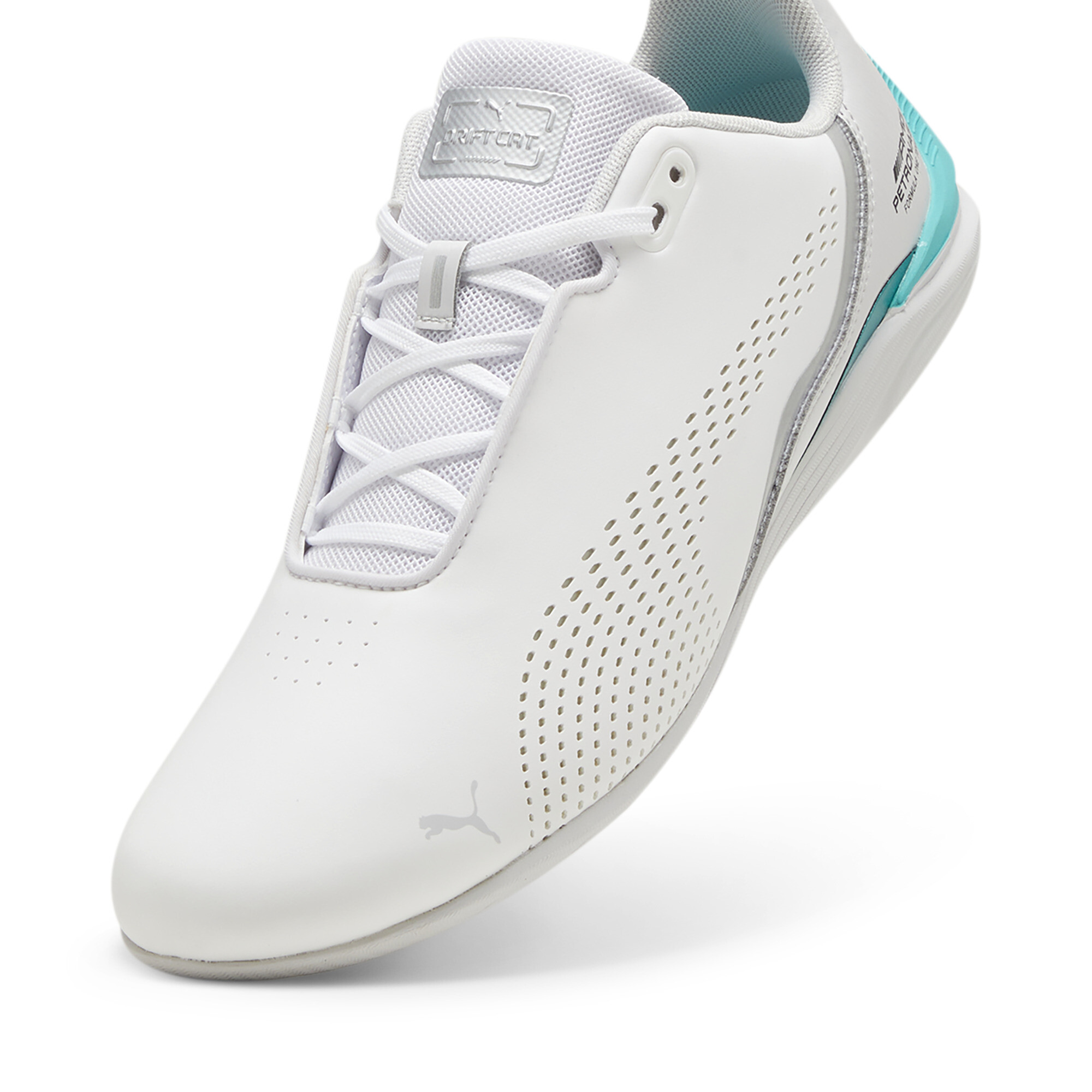 Men's PUMA Mercedes-AMG Petronas Formula 1® Drift Cat Decima Shoes In White, Size EU 40