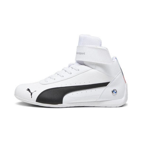 BMW M Motorsport Neo Cat Mid Motorsport Shoes, PUMA White-PUMA Black, large-ZAF