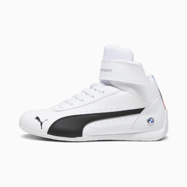 BMW M Motorsport Neo Cat Mid Motorsport Shoes, PUMA White-PUMA Black, large-ZAF