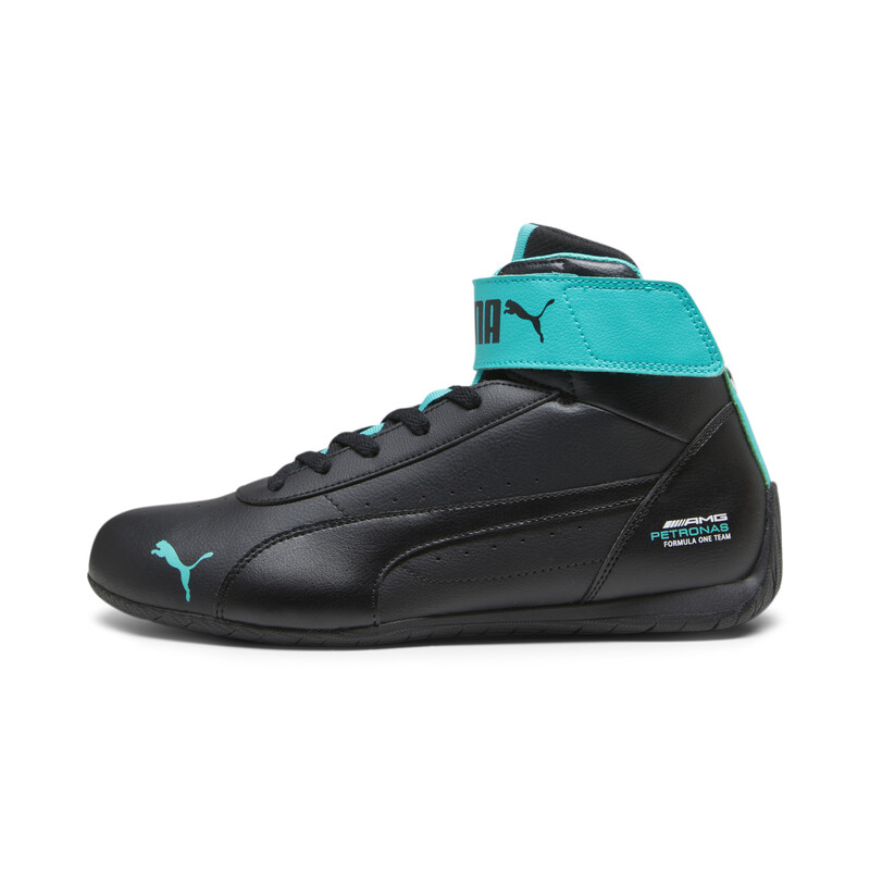 PUMA Mercedes AMG Petronas Neo Cat Mid Sneakers in Black/Gray/Green ...