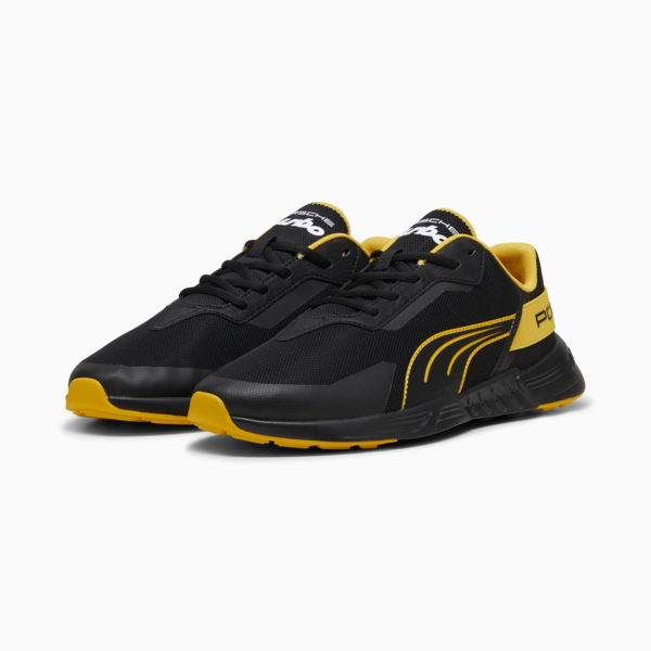 Porsche Legacy Tiburion Logo Motorsport Sneakers, PUMA Black-Sport Yellow, large-ZAF