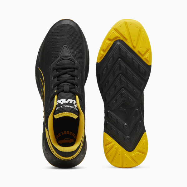 Porsche Legacy Tiburion Logo Motorsport Sneakers, PUMA Black-Sport Yellow, large-ZAF