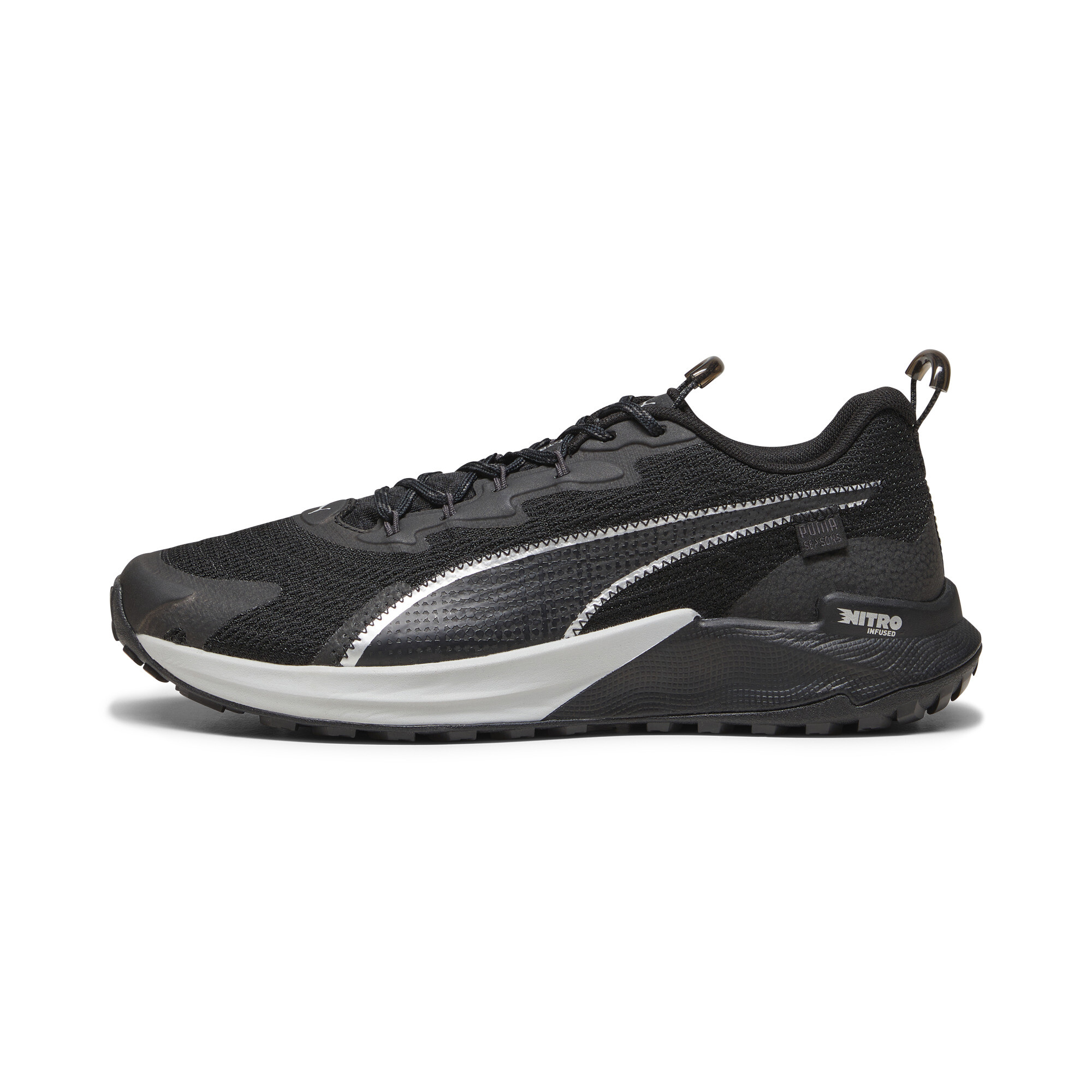 Men's PUMA Fast-Trac NITRO 2 Trail Running Shoes In Black, Size EU 44