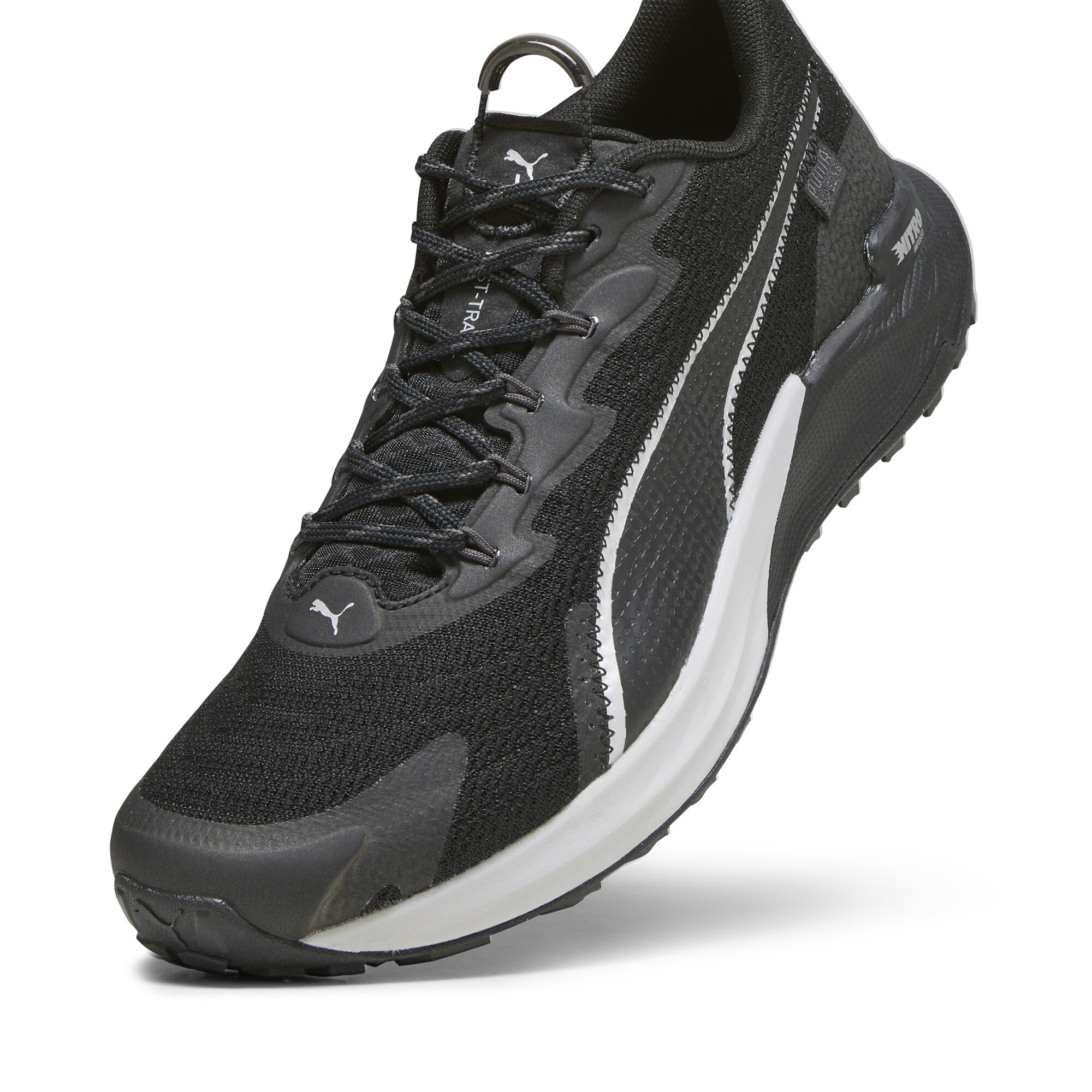 Men's PUMA Fast-Trac NITRO 2 Trail Running Shoes In Black, Size EU 44