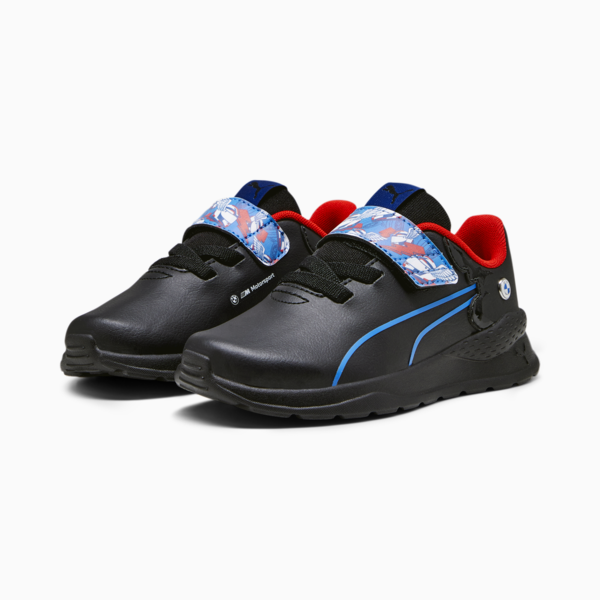 BMW M Motorsport Anzarun Kids' Driving Shoes, PUMA Black-Cool Cobalt, large-ZAF