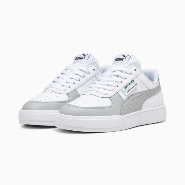 Mercedes-AMG PETRONAS Caven Youth Sneakers, PUMA White-Mercedes Team Silver-Spectra Green, large-ZAF