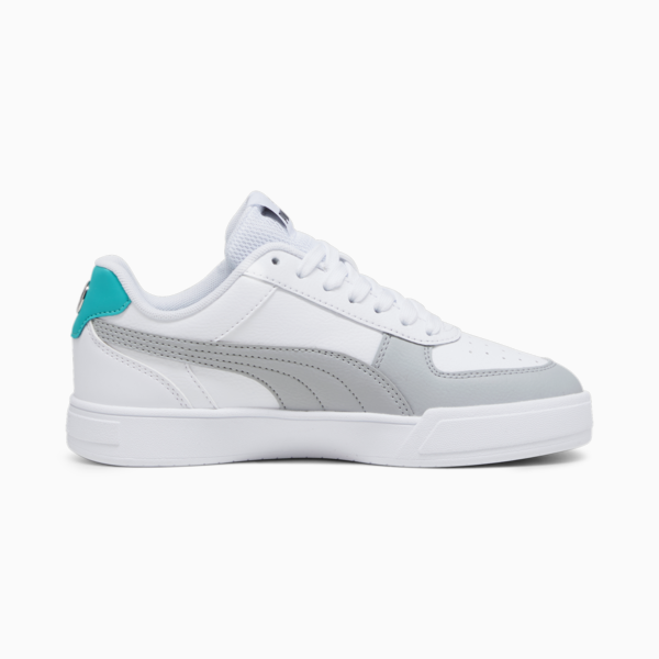 Mercedes-AMG PETRONAS Caven Youth Sneakers, PUMA White-Mercedes Team Silver-Spectra Green, large-ZAF