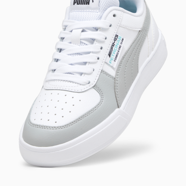 Mercedes-AMG PETRONAS Caven Youth Sneakers, PUMA White-Mercedes Team Silver-Spectra Green, large-ZAF