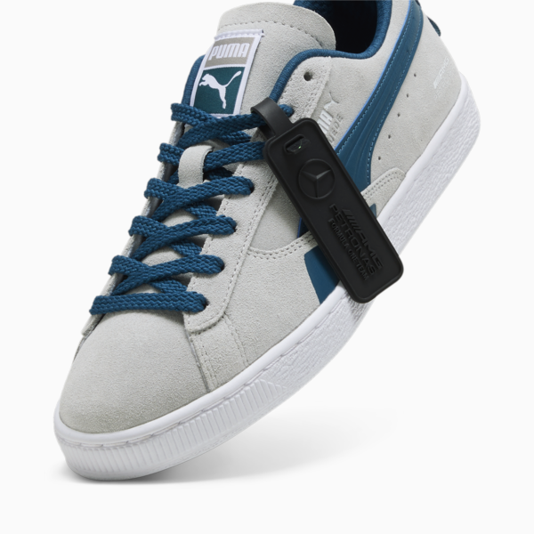 Mercedes AMG-Petronas F1® Suede Unisex Sneakers, Team Silver-Ocean Tropic, large-ZAF