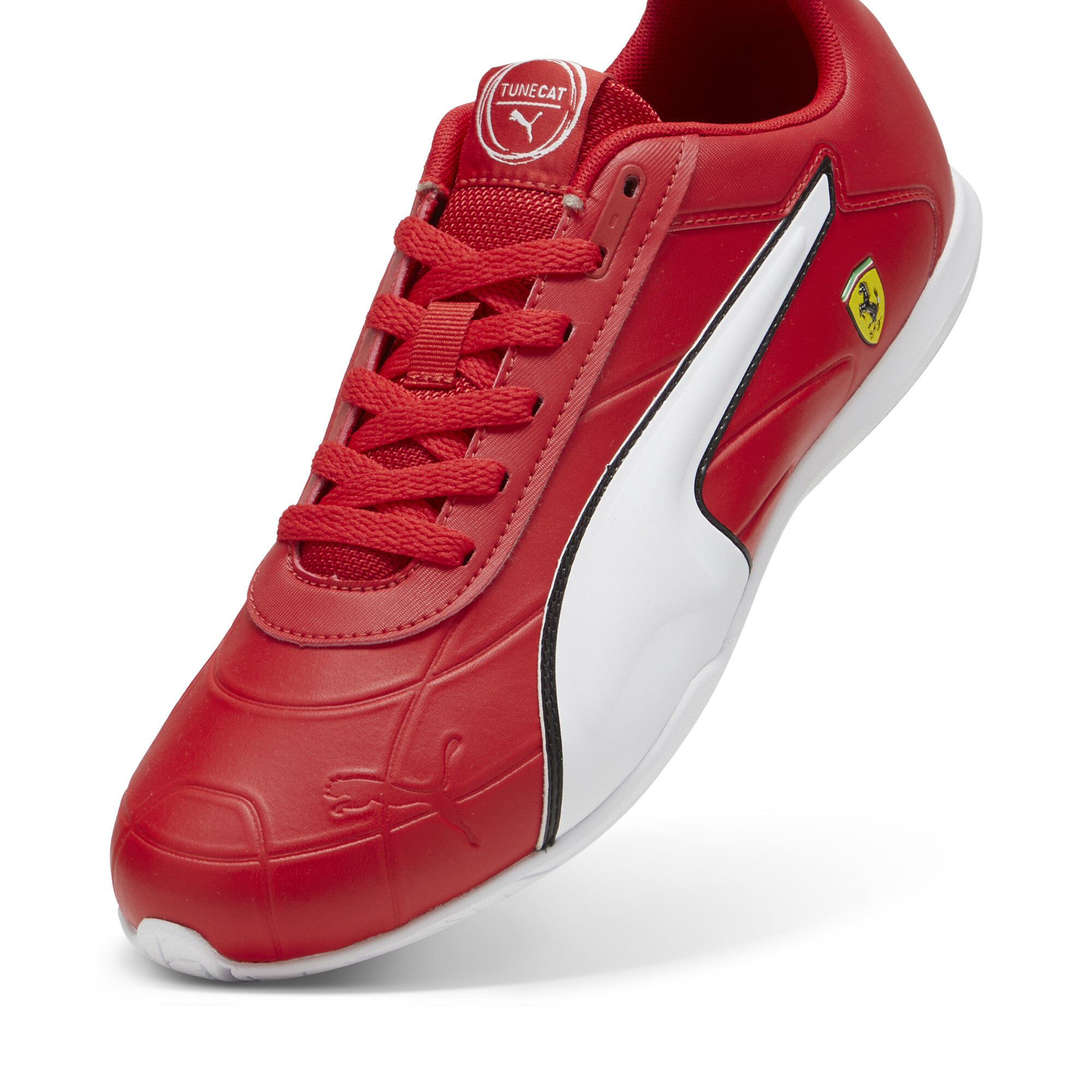 Men's PUMA Scuderia Ferrari Tune Cat Driving Shoes In Red, Size EU 44.5