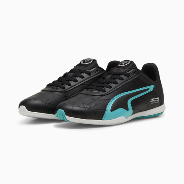 Mercedes-AMG Petronas Motorsport Tune Cat Driving Shoes, PUMA Black-Sheen Green, large-ZAF