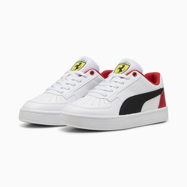 Scuderia Ferrari Caven 2.0 Youth Sneakers, PUMA White-PUMA Black-Rosso Corsa, large-ZAF