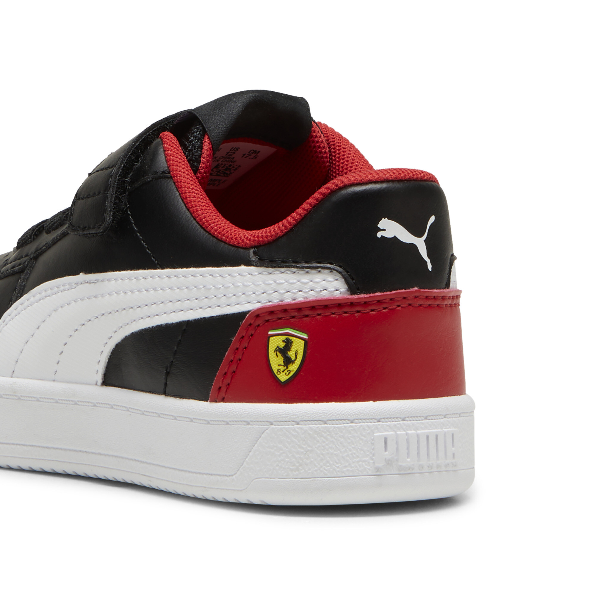 Puma Scuderia Ferrari Caven 2.0 Kids' Sneakers, Black, Size 32.5, Shoes