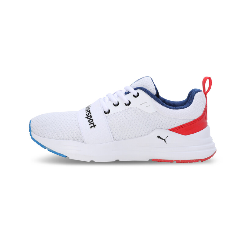 PUMA BMW M Motorsport Wired Run Youth Sneakers in White/Red size 14-Y