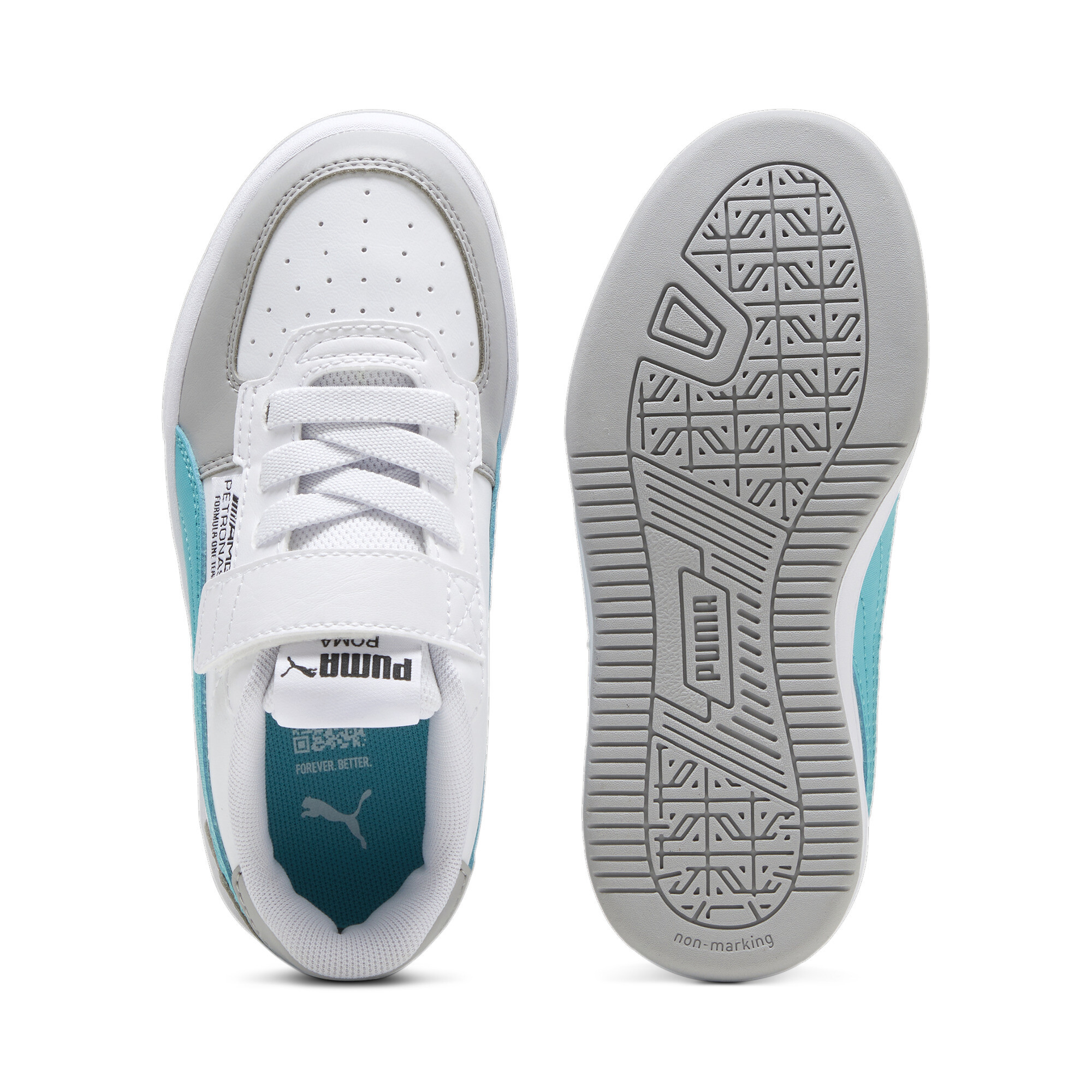 Puma Mercedes-AMG PETRONAS Caven 2.0 Kids' Sneakers, White, Size 35, Shoes