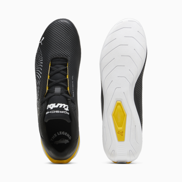 Porsche Legacy Drift Cat Decima Driving Shoes, PUMA Black-Sport Yellow, large-ZAF