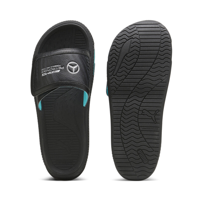 Men s PUMA Mercedes AMG Petronas F1 Softride 2.0 Slides in Black Gray Green size UK 7