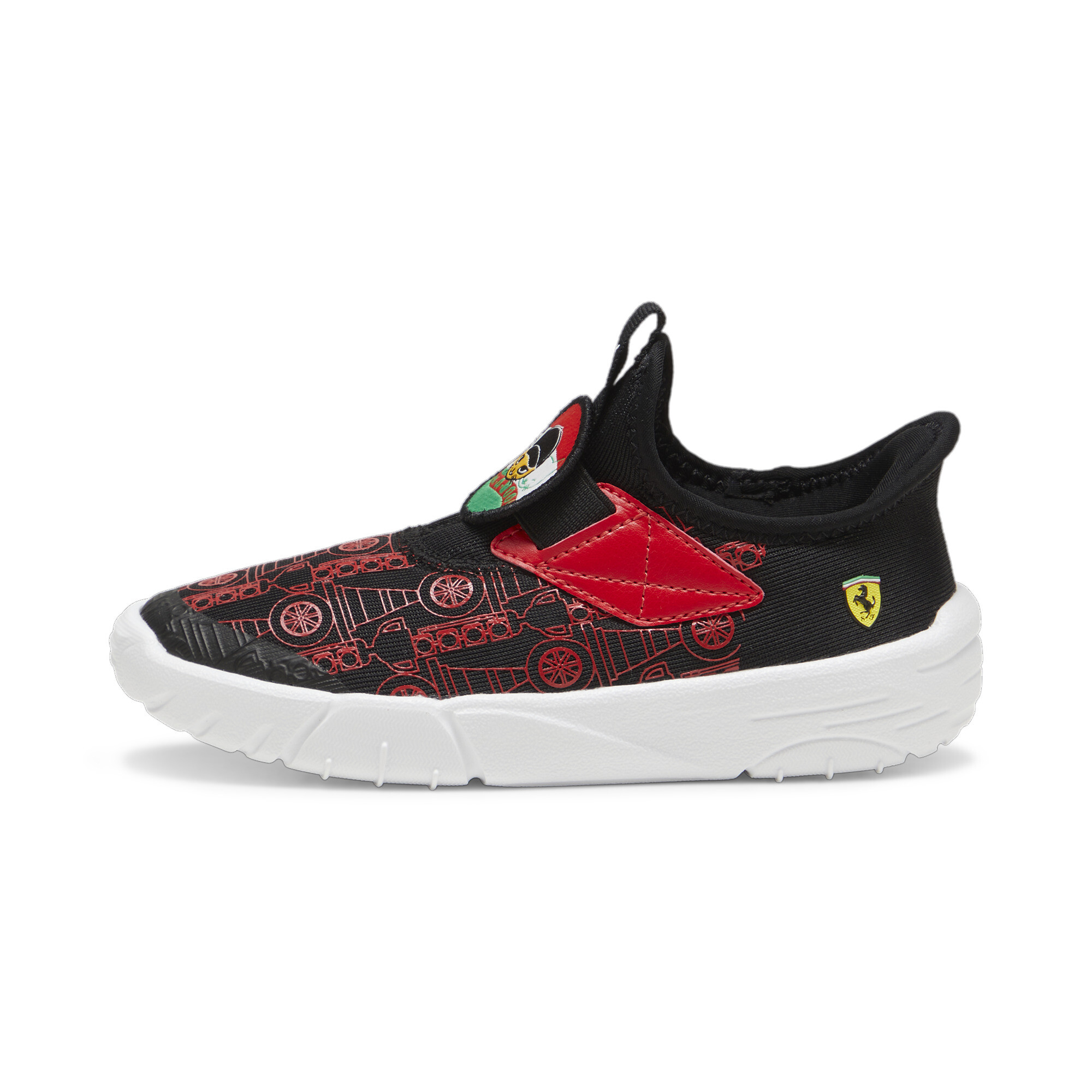 Puma Scuderia Ferrari Slipkart Sneakers Kinder Schuhe | Mit Plain | Black/Rosso Corsa | Größe: 33