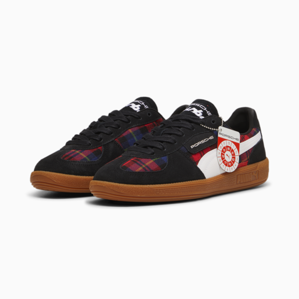 PUMA x PORSCHE LEGACY Palermo Tartan Sneakers Unisex, PUMA Black-PUMA White, large-ZAF