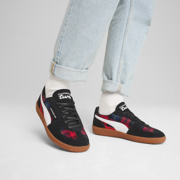 PUMA x PORSCHE LEGACY Palermo Tartan Sneakers Unisex, PUMA Black-PUMA White, large-ZAF