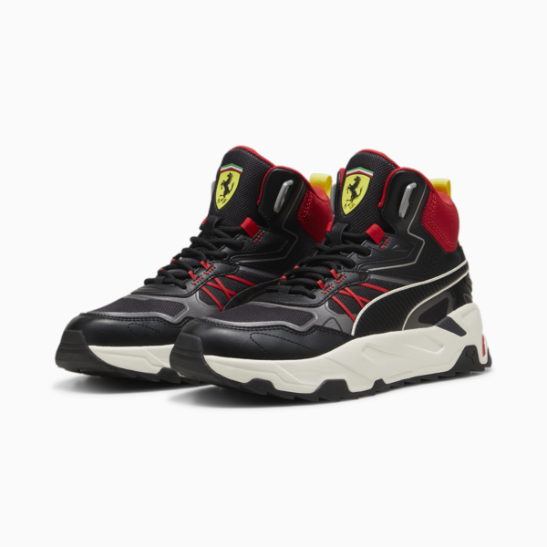 Scuderia Ferrari Trinity Mid WTR Sneakers Men, PUMA Black-Rosso Corsa, large-MEX
