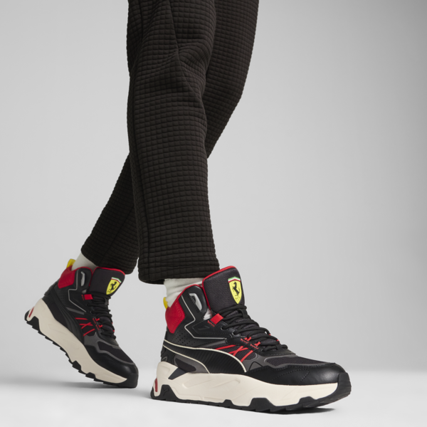 Scuderia Ferrari Trinity Mid WTR Sneakers Men, PUMA Black-Rosso Corsa, large-MEX