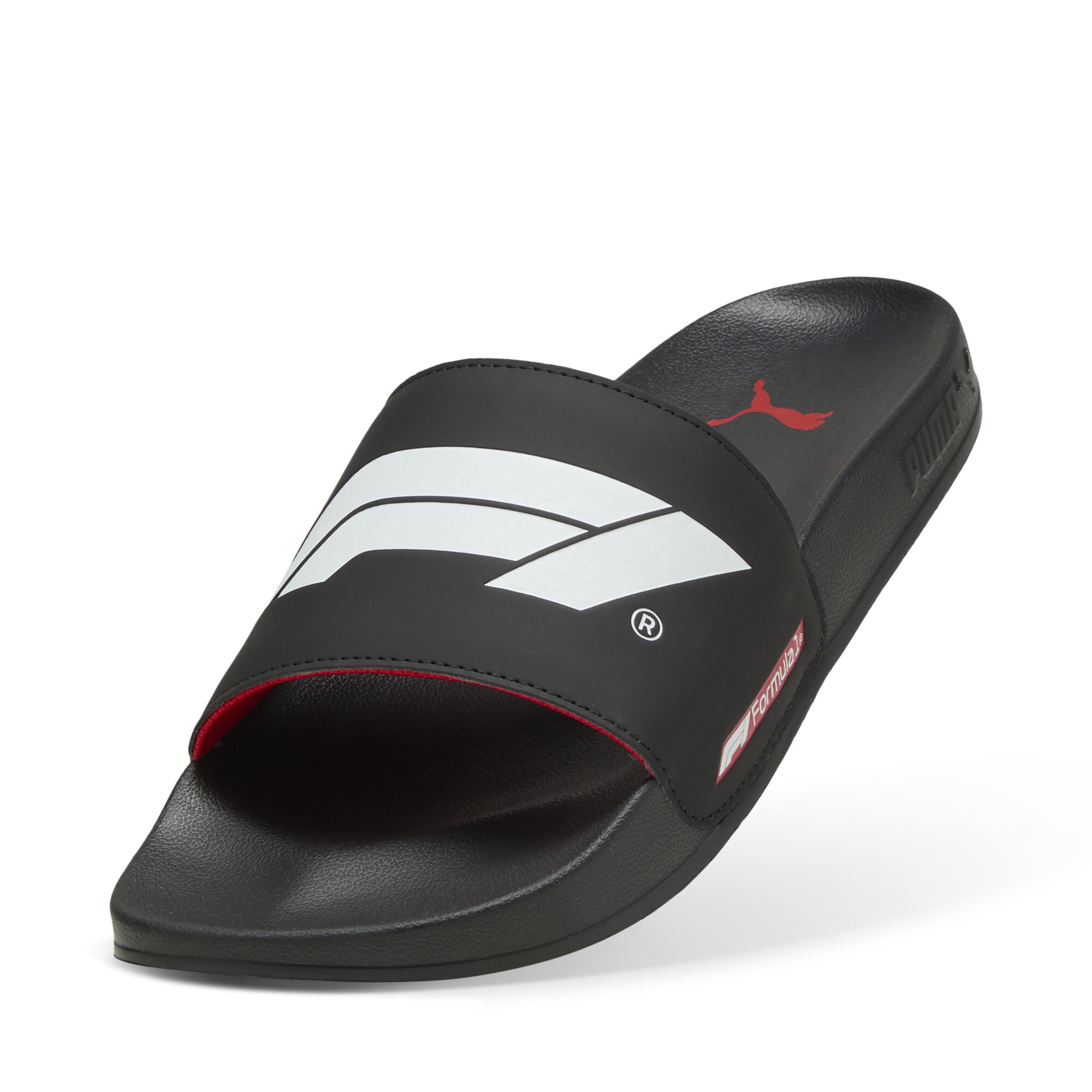 PUMA Formula 1Â® Leadcat 2.0-badslippers met logo, Zwart/Wit, Maat 42 thumbnail 3