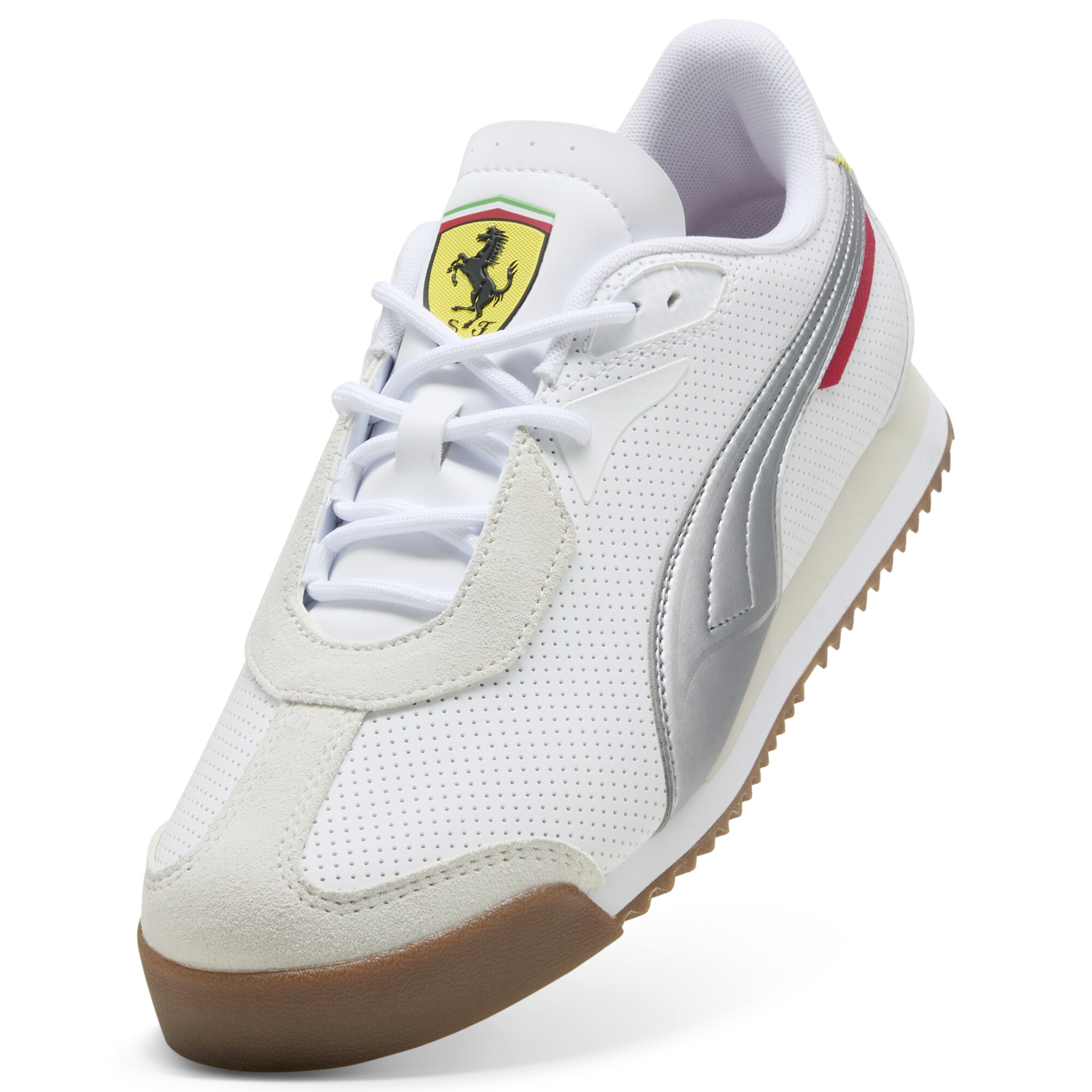 PUMA Scuderia Ferrari Roma uniseks sneakers, Wit/Zilver, Maat 37,5 thumbnail 2