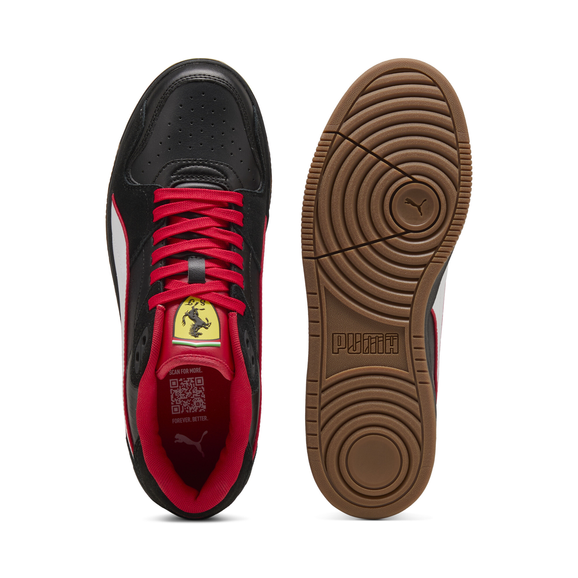 PUMA Scuderia Ferrari RBD Break lage uniseks sneakers, Zwart/Wit, Maat 42 thumbnail 4