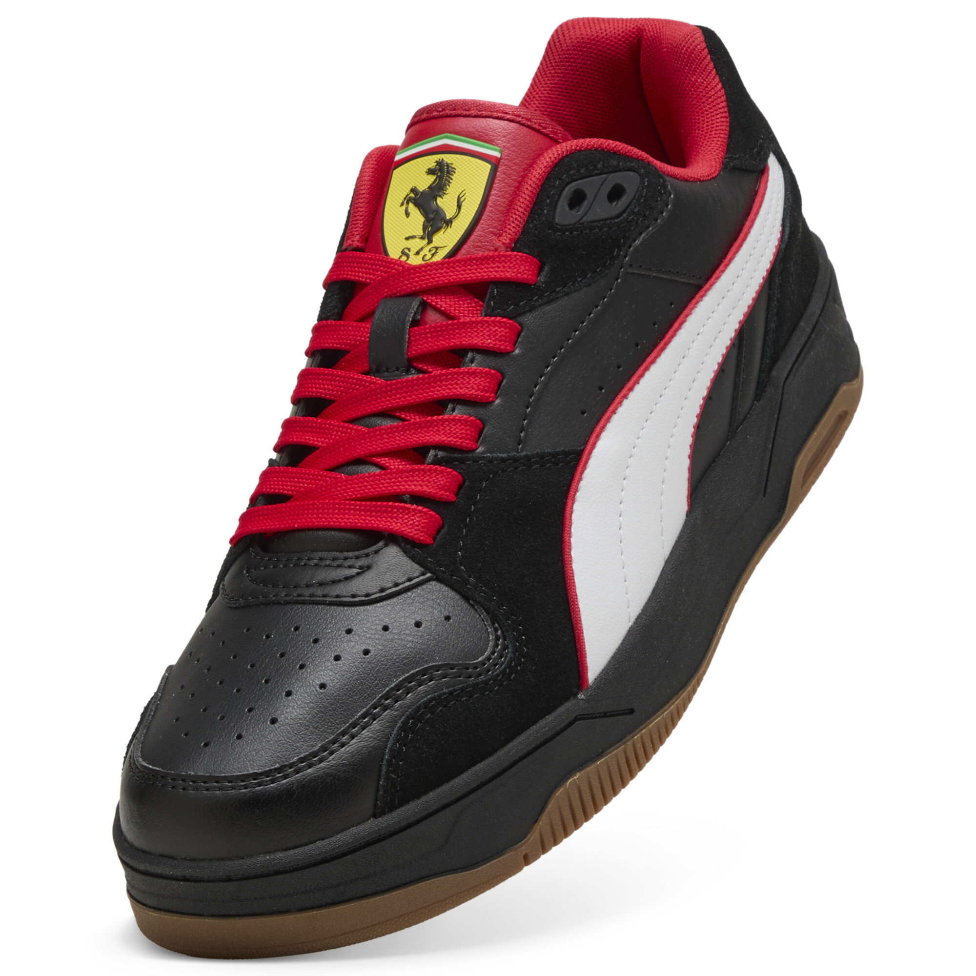 PUMA Scuderia Ferrari RBD Break lage uniseks sneakers, Zwart/Wit, Maat 42 thumbnail 2