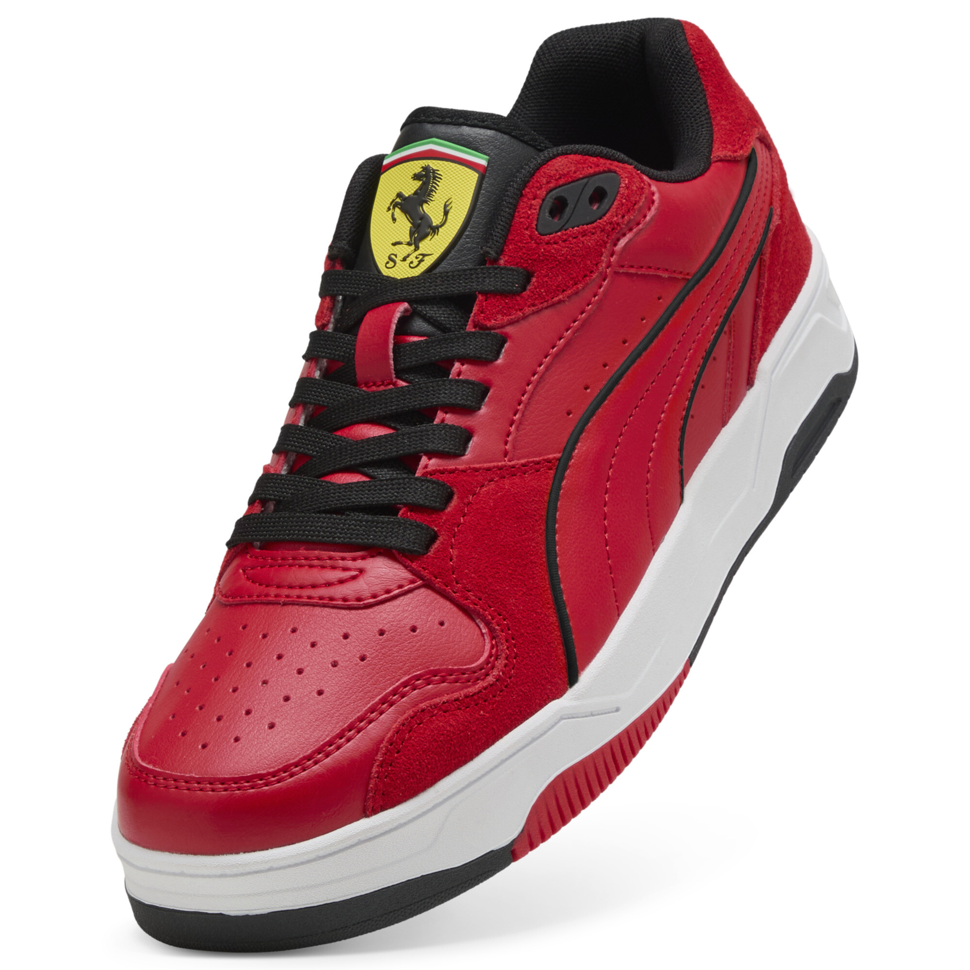 PUMA Scuderia Ferrari RBD Break lage uniseks sneakers, Zwart/Rood, Maat 38,5 thumbnail 2