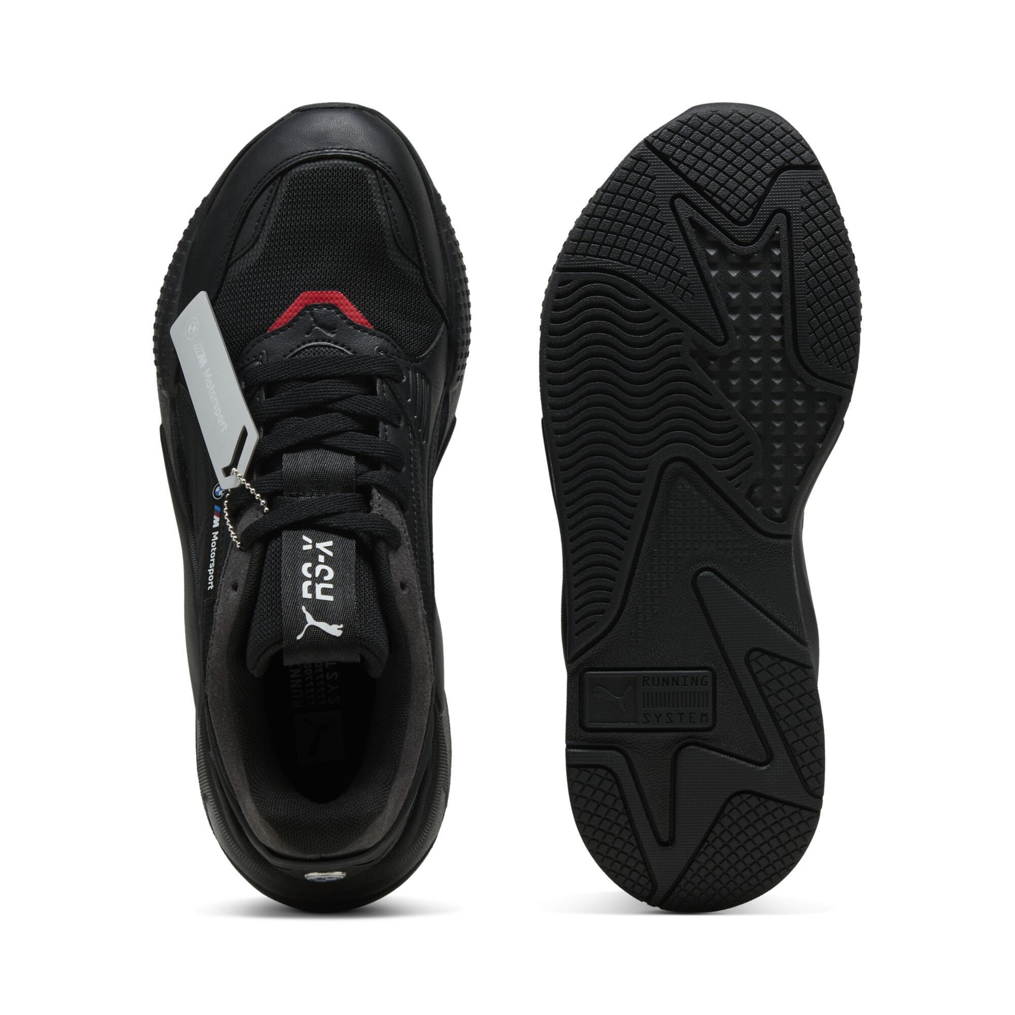 PUMA BMW M Motorsport RS-X uniseks sneakers, Zwart, Maat 44,5 thumbnail 4