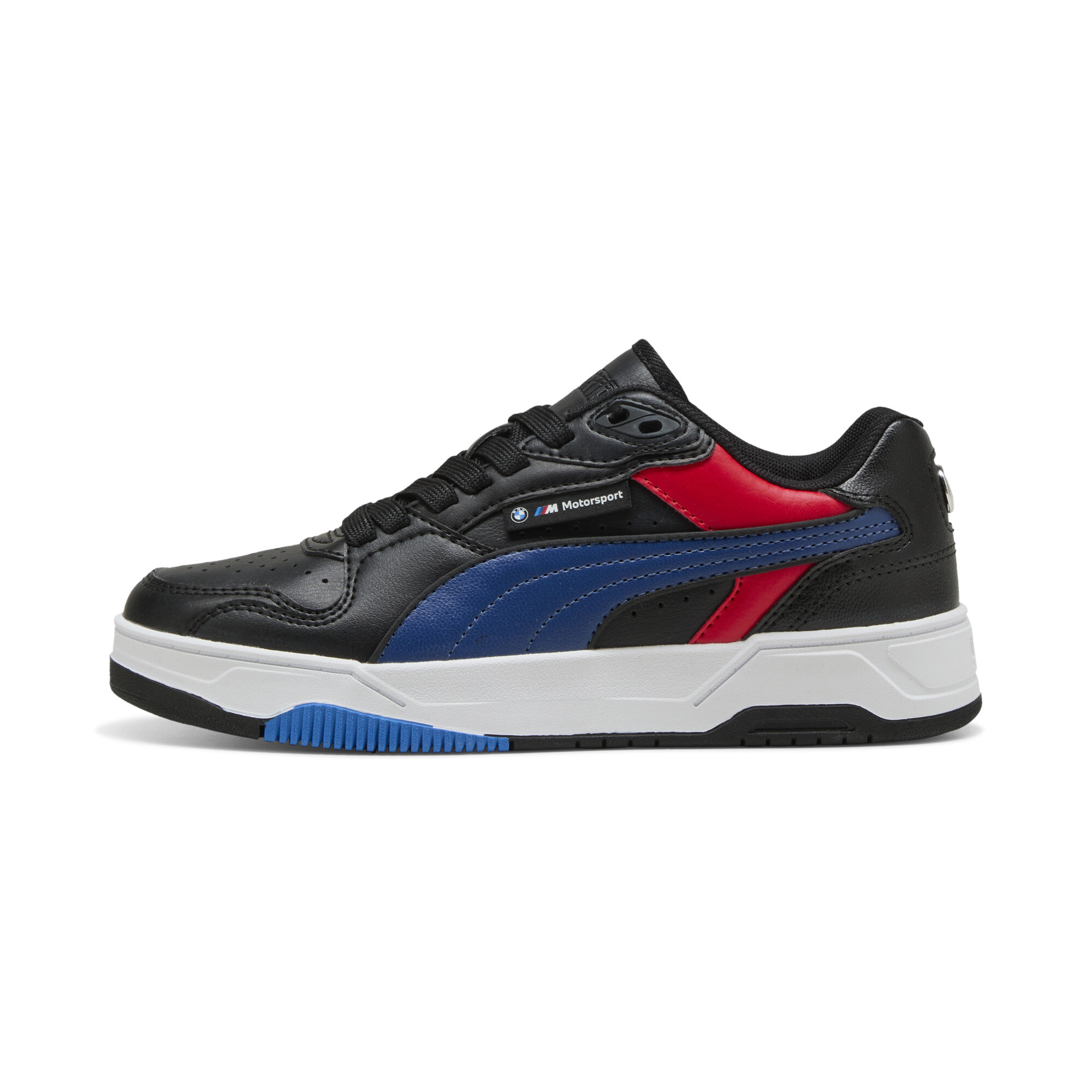 PUMA Rebound Break Low BMW MMS Big Kids' Easy On Sneakers in Black, Size 4.5
