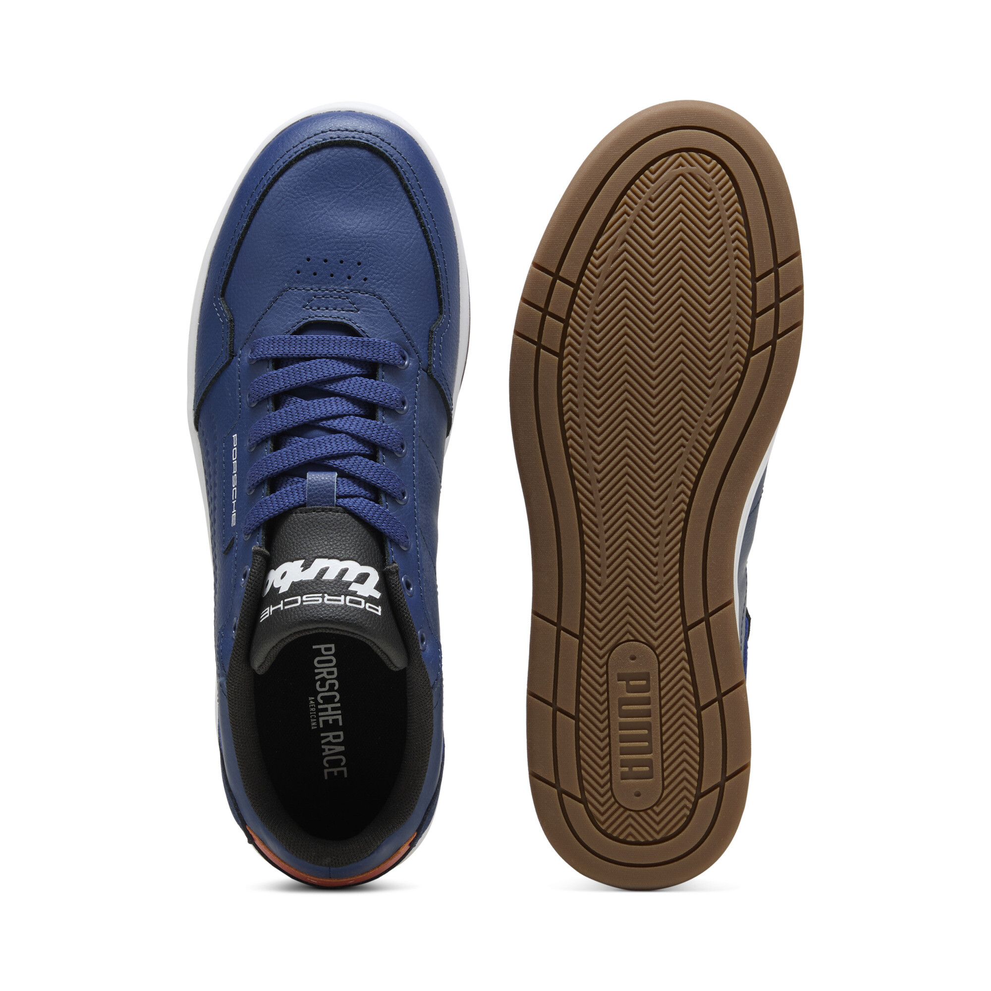 PUMA Porsche Legacy Court Classic Lux uniseks sneakers, Blauw, Maat 44,5 thumbnail 5