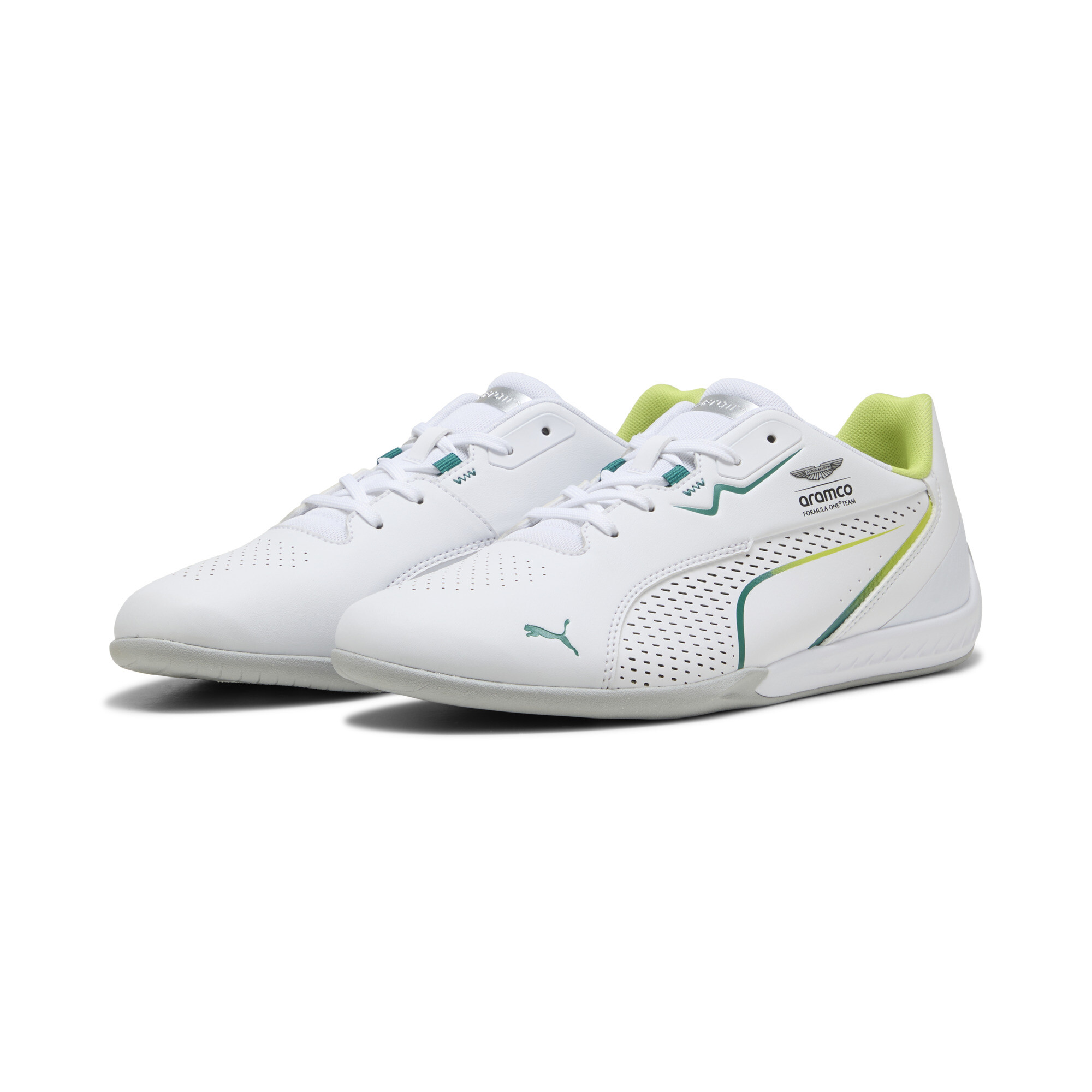 PUMA x ASTON MARTIN ARAMCO F1Â® TEAM Drift Cat 11 uniseks sneakers, Groen/Wit, Maat 45 thumbnail 6