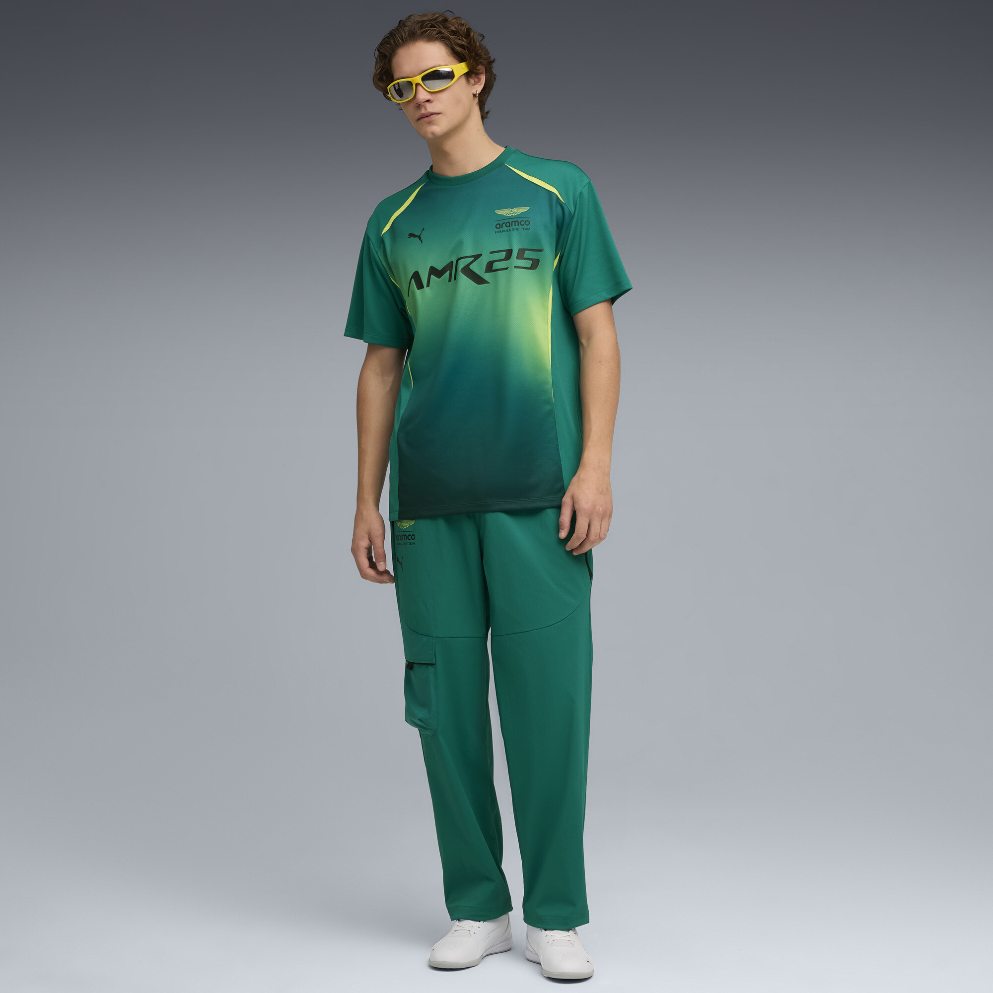 PUMA x ASTON MARTIN ARAMCO F1Â® TEAM Drift Cat 11 uniseks sneakers, Groen/Wit, Maat 45 thumbnail 7