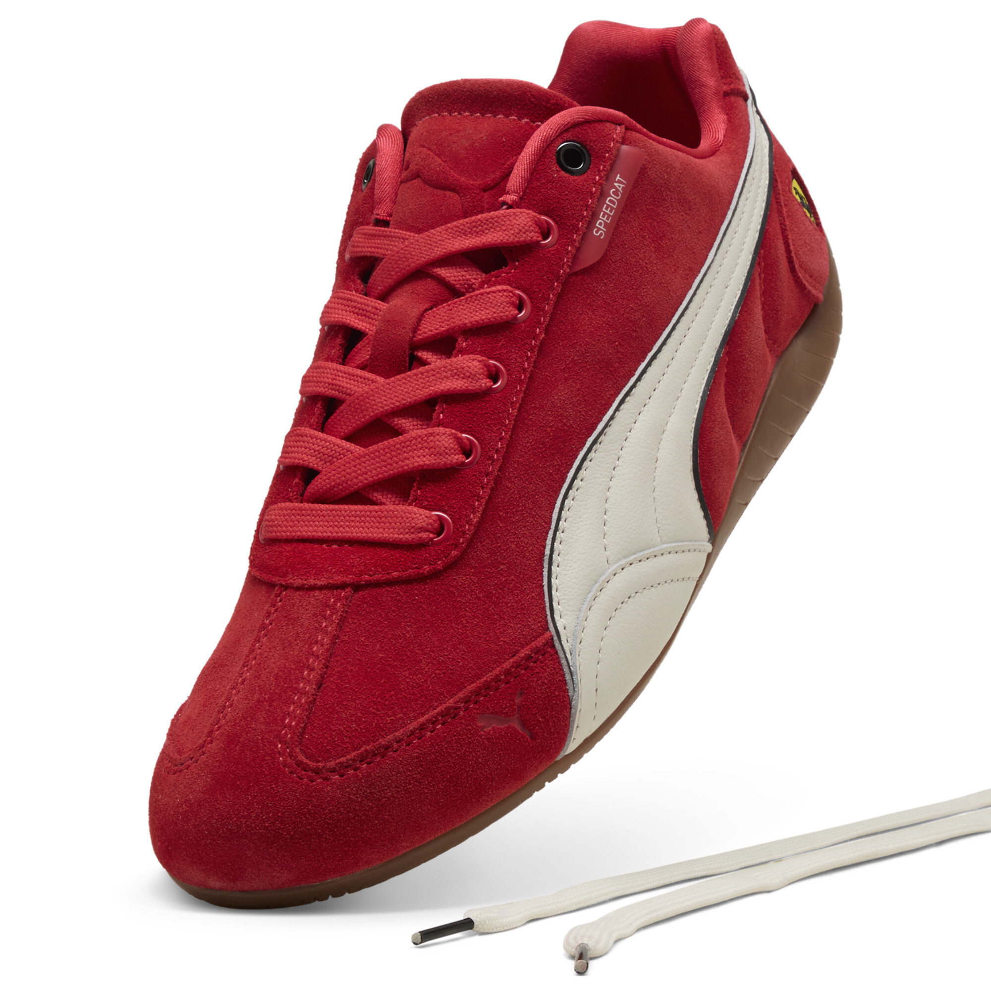 PUMA Scuderia Ferrari Speedcat uniseks sneakers, Grijs/Rood, Maat 38,5 thumbnail 2