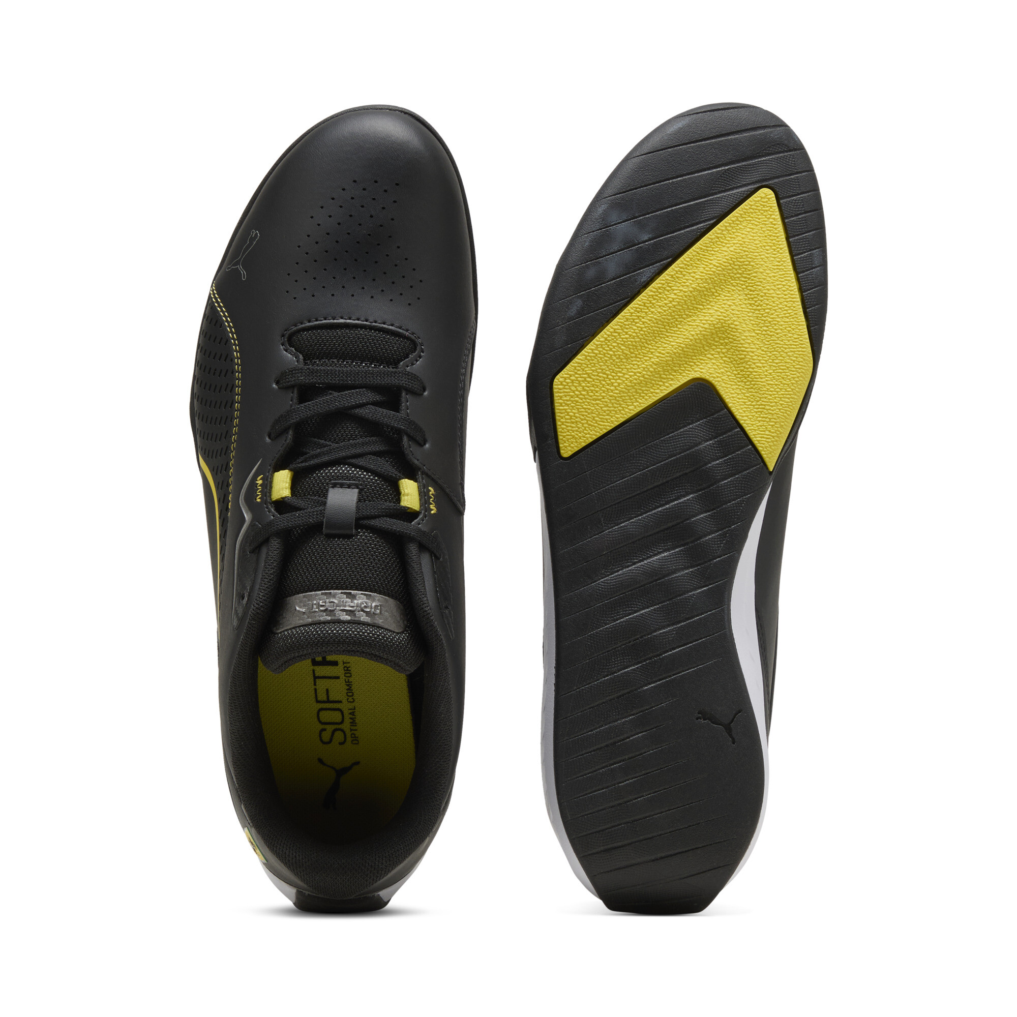 PUMA Scuderia Ferrari Drift Cat 11 uniseks sneakers, Zwart/Geel, Maat 45 thumbnail 4