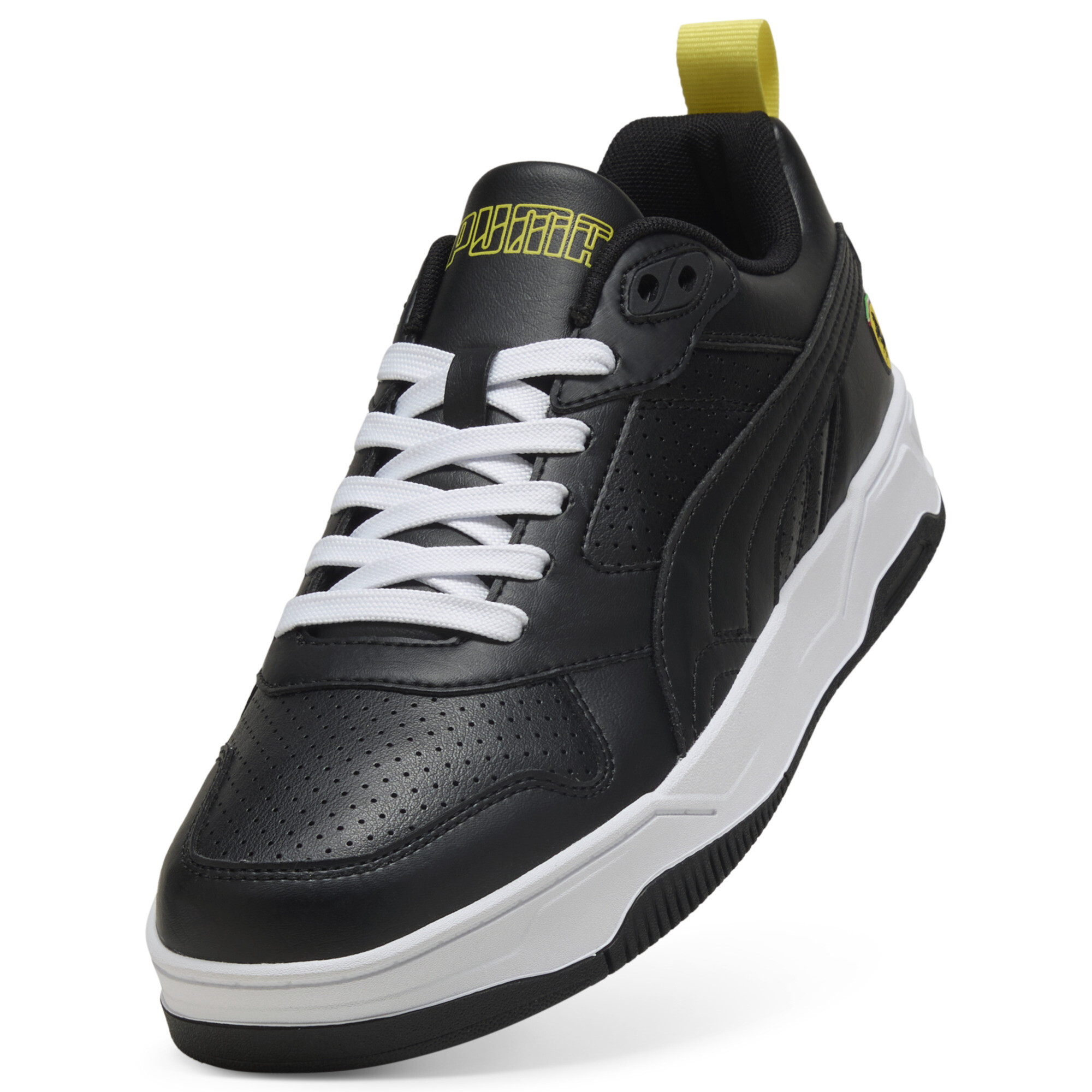 PUMA Scuderia Ferrari RBD Drive uniseks sneakers, Zwart/Geel, Maat 41 thumbnail 2