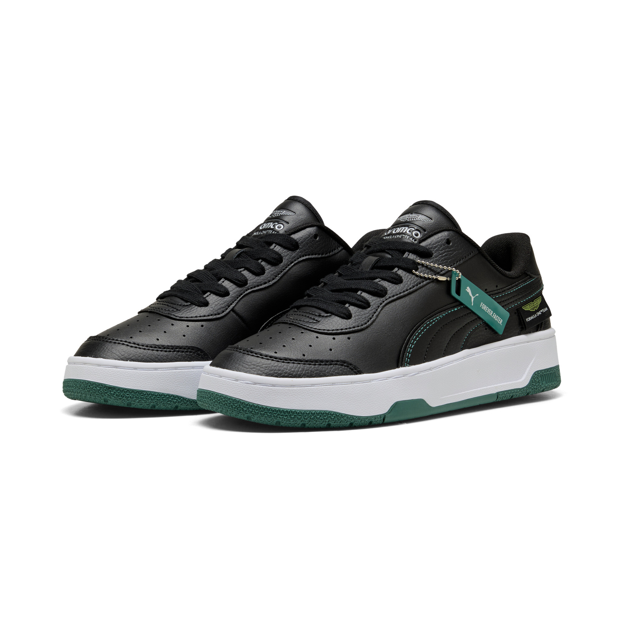 PUMA x ASTON MARTIN ARAMCO F1Â® TEAM California Match lage uniseks sneakers, Groen/Zwart, Maat 36
