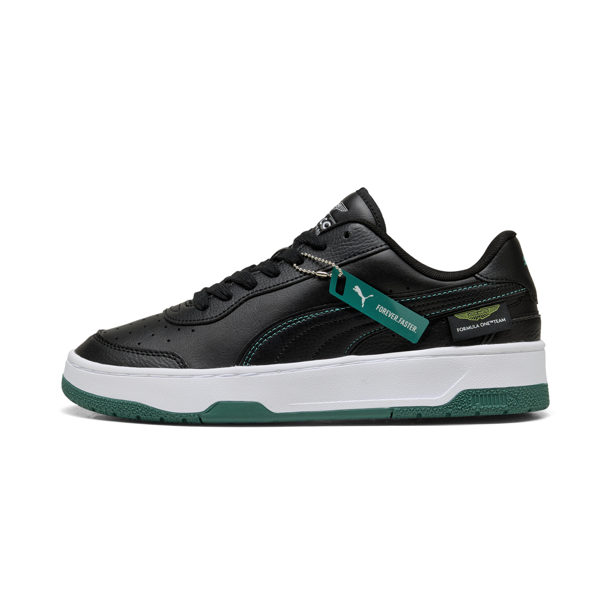 PUMA x ASTON MARTIN ARAMCO F1Â® TEAM California Match lage uniseks sneakers, Groen/Zwart, Maat 36 thumbnail 5