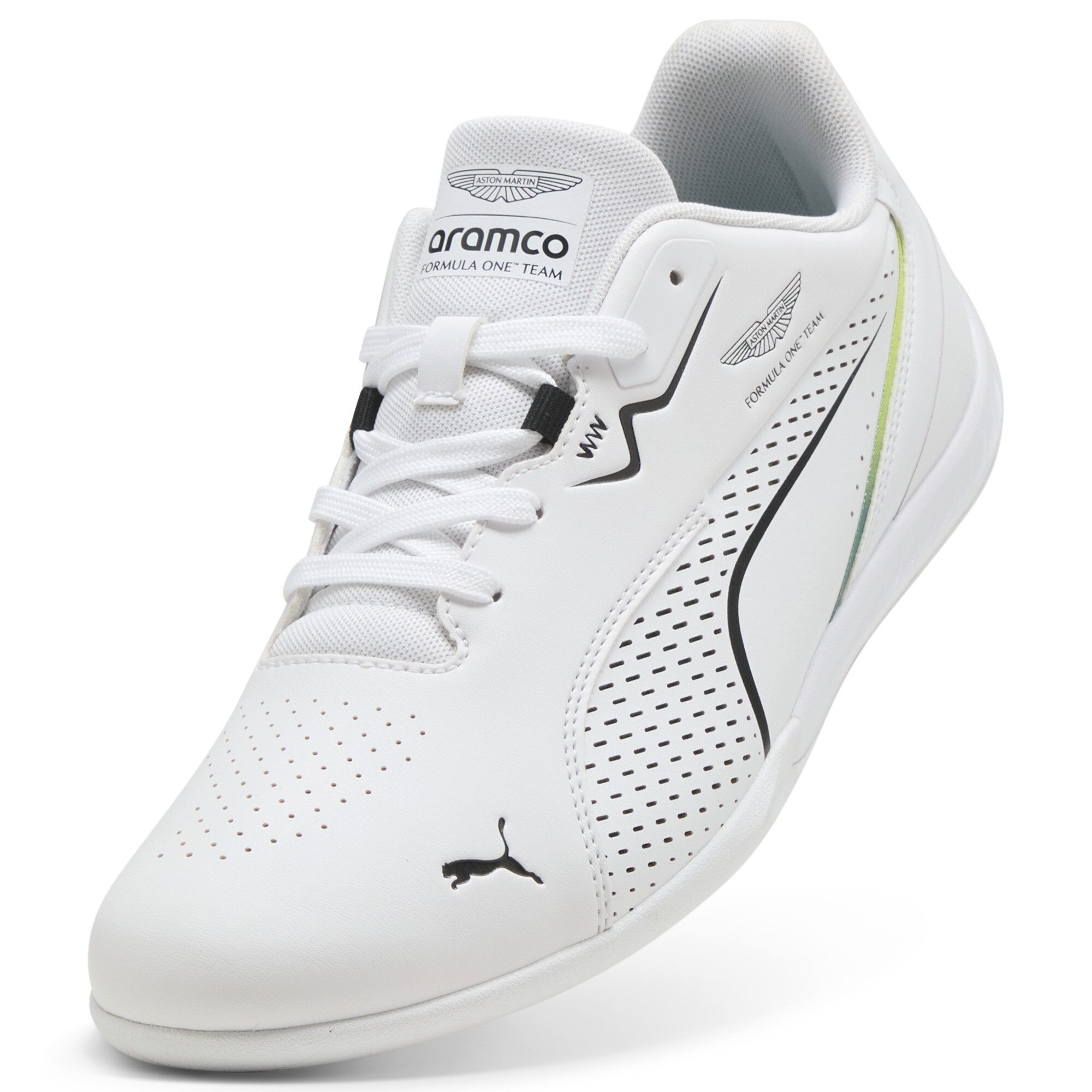 PUMA x ASTON MARTIN ARAMCO F1Â® TEAM Drift Cat 11 lage uniseks sneakers, Groen/Wit, Maat 40 thumbnail 2