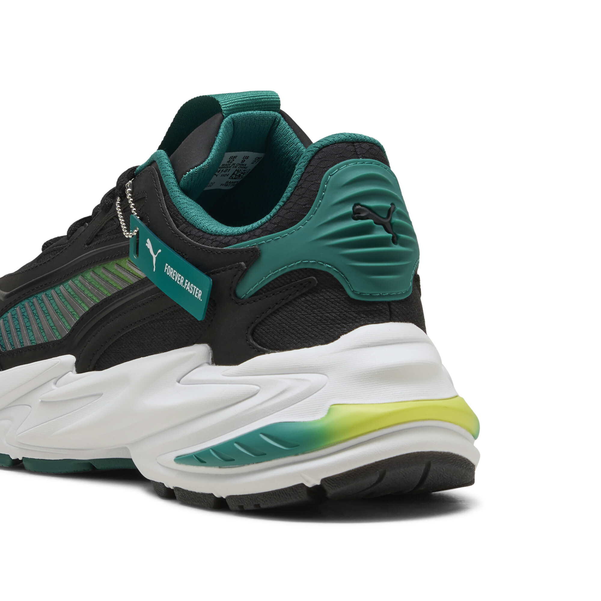 PUMA x ASTON MARTIN ARAMCO F1® TEAM RS Surge lage uniseks sneakers, Groen/Zwart, Maat 40,5 thumbnail 6