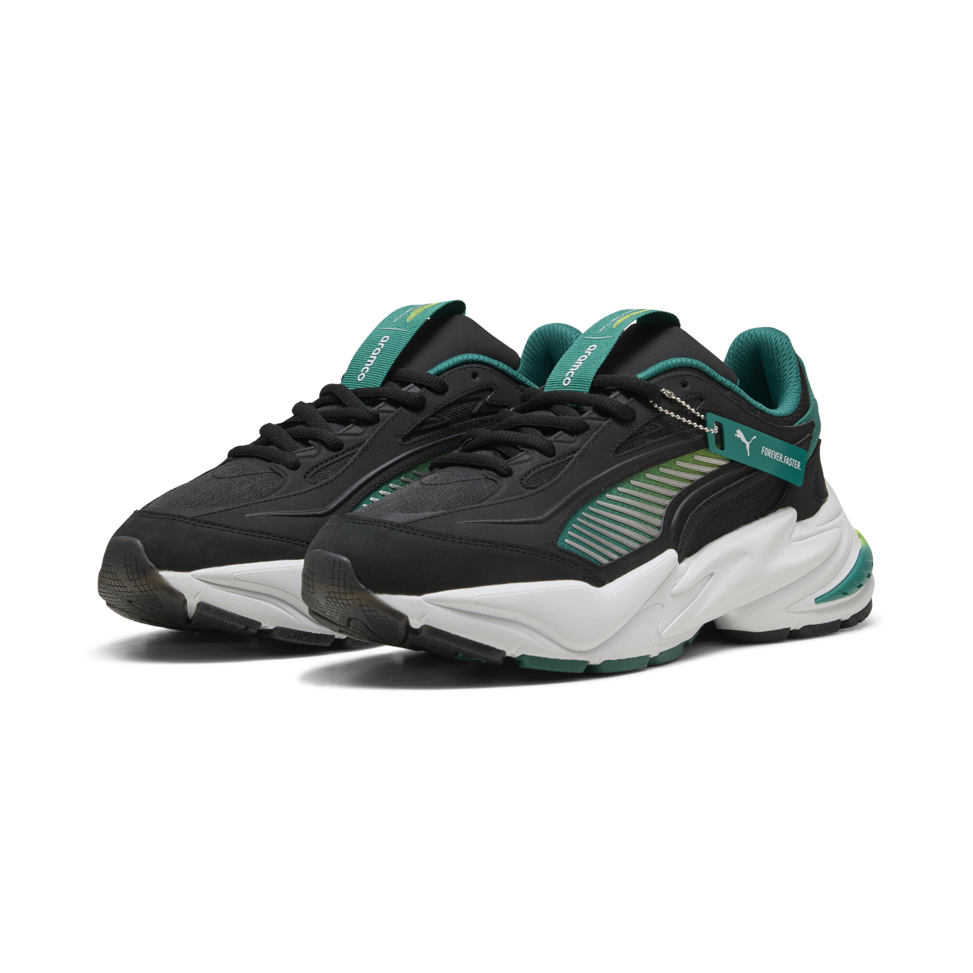 PUMA x ASTON MARTIN ARAMCO F1® TEAM RS Surge lage uniseks sneakers, Groen/Zwart, Maat 40,5 thumbnail 7