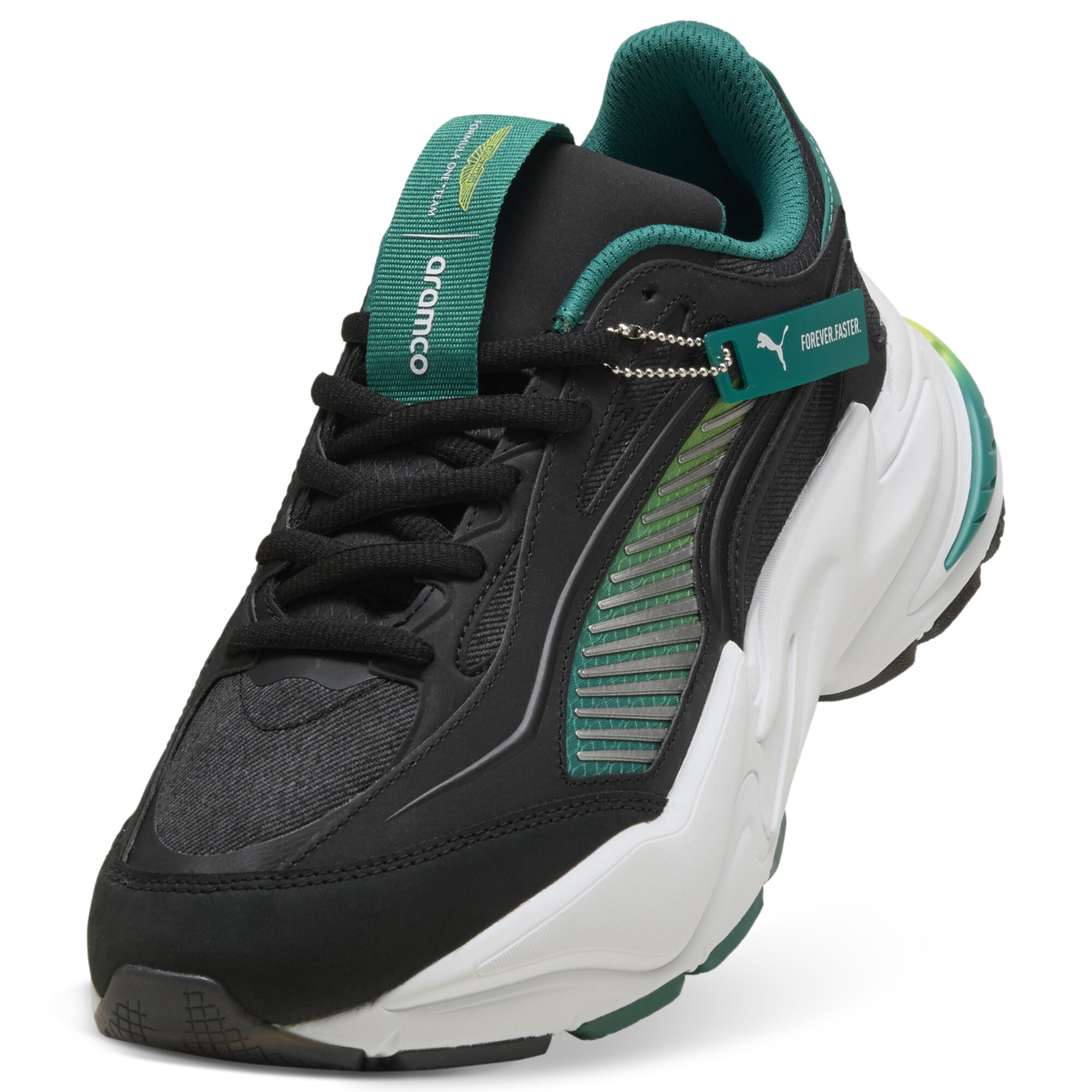 PUMA x ASTON MARTIN ARAMCO F1® TEAM RS Surge lage uniseks sneakers, Groen/Zwart, Maat 40,5 thumbnail 3